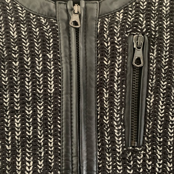 Rag & Bone Moto Sweater Jacket with lamb leather trim - Picture 5 of 10